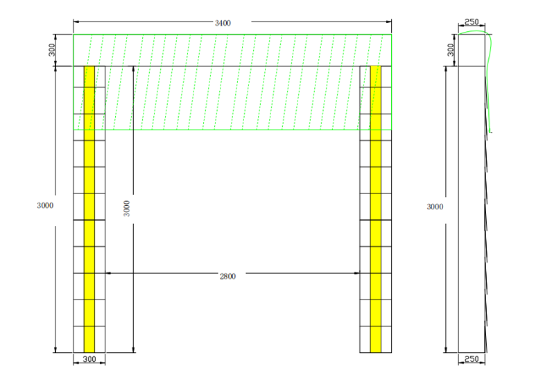 Sponge Dock Seal Plan View